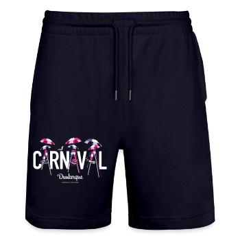 visuel carna 2024 - Short de jogging bio TRAINER Stanley/Stella unisexe - marine foncé - Devant - Nik (191cm) & Marisol (170cm)