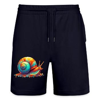 Escargot - Short de jogging bio TRAINER Stanley/Stella unisexe - marine foncé - Devant - Nik (191cm) & Marisol (170cm)