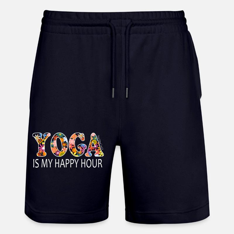 YOGA IS MY HAPPY HOUR - Short de jogging bio TRAINER Stanley/Stella unisexe - marine foncé
