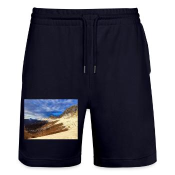 Lever de soleil Vercors - Short de jogging bio TRAINER Stanley/Stella unisexe - marine foncé - Devant - Nik (191cm) & Marisol (170cm)