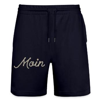 Par Moin - Short de jogging bio TRAINER Stanley/Stella unisexe - marine foncé - Devant - Nik (191cm) & Marisol (170cm)