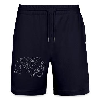 Bärenkreis Silhouette - Stanley/Stella Unisex Bio Joggingshorts Trainer  - Dark navy - Vorne - Nik (191cm) & Marisol (170cm)