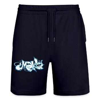 Blaues Wort machen Graffiti - Stanley/Stella Unisex Bio Joggingshorts Trainer  - Dark navy - Vorne - Nik (191cm) & Marisol (170cm)