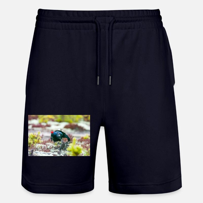 Birkhahn im Moos DSC 3331 - Stanley/Stella Unisex Bio Joggingshorts Trainer - Dark navy