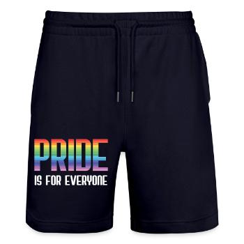 LGBT Pride Month - Pride ist für alle da - Stanley/Stella Unisex Bio Joggingshorts Trainer  - Dark navy - Vorne - Nik (191cm) & Marisol (170cm)