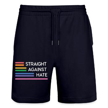 LGBT Pride Month - Direkt gegen Hass - Stanley/Stella Unisex Bio Joggingshorts Trainer  - Dark navy - Vorne - Nik (191cm) & Marisol (170cm)