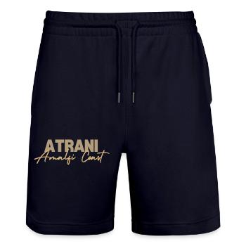 Atrani Amalfi Coast Scenic Design - Stanley/Stella Trainer Unisex Organic Jogging Shorts - dark navy - Front - Nik (191cm) & Marisol (170cm)