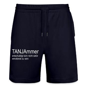 Top moderner T-Shirt Design Must have 2024 - Stanley/Stella Unisex Bio Joggingshorts Trainer  - Dark navy - Vorne - Nik (191cm) & Marisol (170cm)