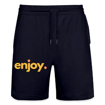 ENJOY.04 - Stanley/Stella Unisex Bio Joggingshorts Trainer  - Dark navy - Vorne - Nik (191cm) & Marisol (170cm)