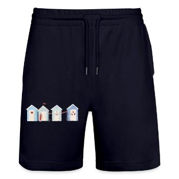 A day at the sea - Stanley/Stella Trainer Unisex Organic Jogging Shorts - dark navy - Front - Nik (191cm) & Marisol (170cm)