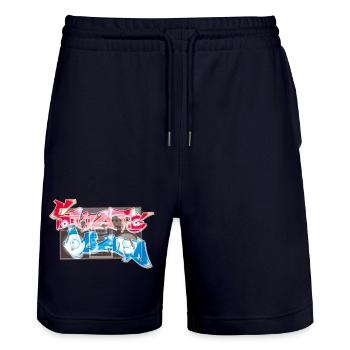 Graffiti Boombox Street Art - Stanley/Stella Unisex Bio Joggingshorts Trainer  - Dark navy - Vorne - Nik (191cm) & Marisol (170cm)