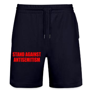 stand against antisemitism - Stanley/Stella Unisex Bio Joggingshorts Trainer  - Dark navy - Vorne - Nik (191cm) & Marisol (170cm)