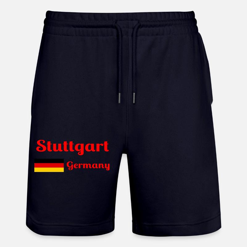 Stuttgart Allemagne - Imprimés élégants - Short de jogging bio TRAINER Stanley/Stella unisexe - marine foncé