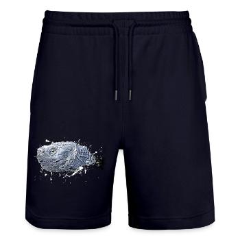 Turtle - Stanley/Stella Trainer Unisex Organic Jogging Shorts - dark navy - Front - Nik (191cm) & Marisol (170cm)