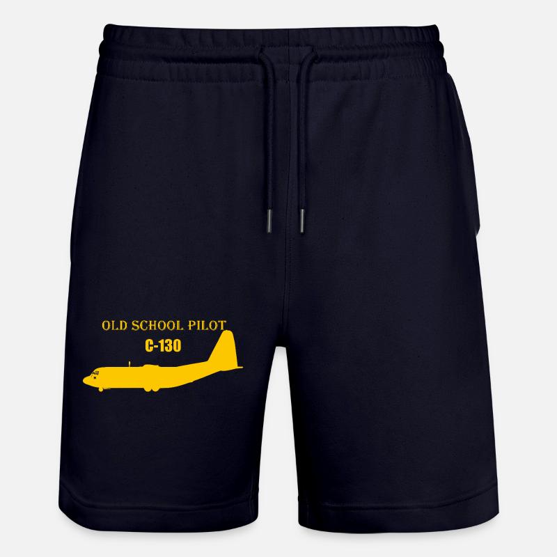 Old school pilot C-130 - Stanley/Stella Unisex Bio Joggingshorts Trainer  - Dark navy