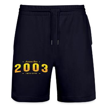 Das Beste aus 2003 - Geschenk zum 22. Geburtstag in limitierter Auflage - Stanley/Stella Unisex Bio Joggingshorts Trainer  - Dark navy - Vorne - Nik (191cm) & Marisol (170cm)