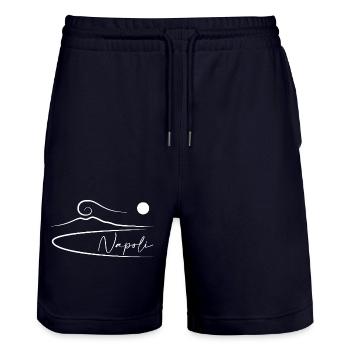 Vésuve et le golfe de Naples minimal - Short de jogging bio TRAINER Stanley/Stella unisexe - marine foncé - Devant - Nik (191cm) & Marisol (170cm)