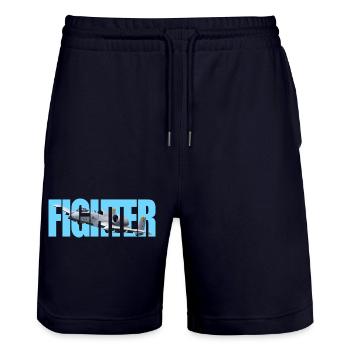 Fighter A-10 Thunderbolt II - Stanley/Stella Unisex Bio Joggingshorts Trainer  - Dark navy - Vorne - Nik (191cm) & Marisol (170cm)