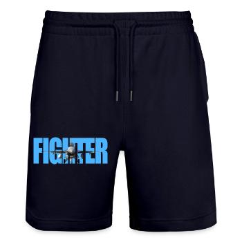 Fighter F-16 Fighting Falcon - Stanley/Stella Unisex Bio Joggingshorts Trainer  - Dark navy - Vorne - Nik (191cm) & Marisol (170cm)