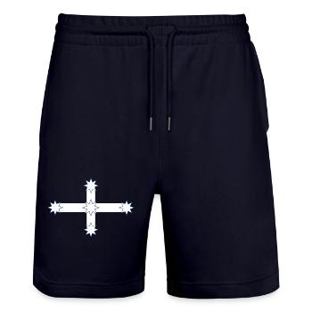 Australische Eureka-Flagge - Stanley/Stella Unisex Bio Joggingshorts Trainer  - Dark navy - Vorne - Nik (191cm) & Marisol (170cm)
