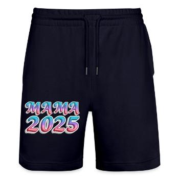 Mama 2025 Farbexplosion - Stanley/Stella Unisex Bio Joggingshorts Trainer  - Dark navy - Vorne - Nik (191cm) & Marisol (170cm)