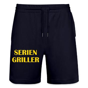 Seriengriller - die Lizenz zum Grillen Grillchef - Stanley/Stella Unisex Bio Joggingshorts Trainer  - Dark navy - Vorne - Nik (191cm) & Marisol (170cm)