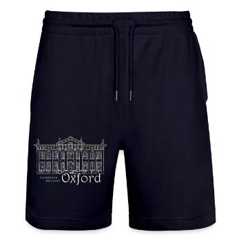 Oxford, Handzeichnung Clarendon-Gebäude, England - Stanley/Stella Unisex Bio Joggingshorts Trainer  - Dark navy - Vorne - Nik (191cm) & Marisol (170cm)