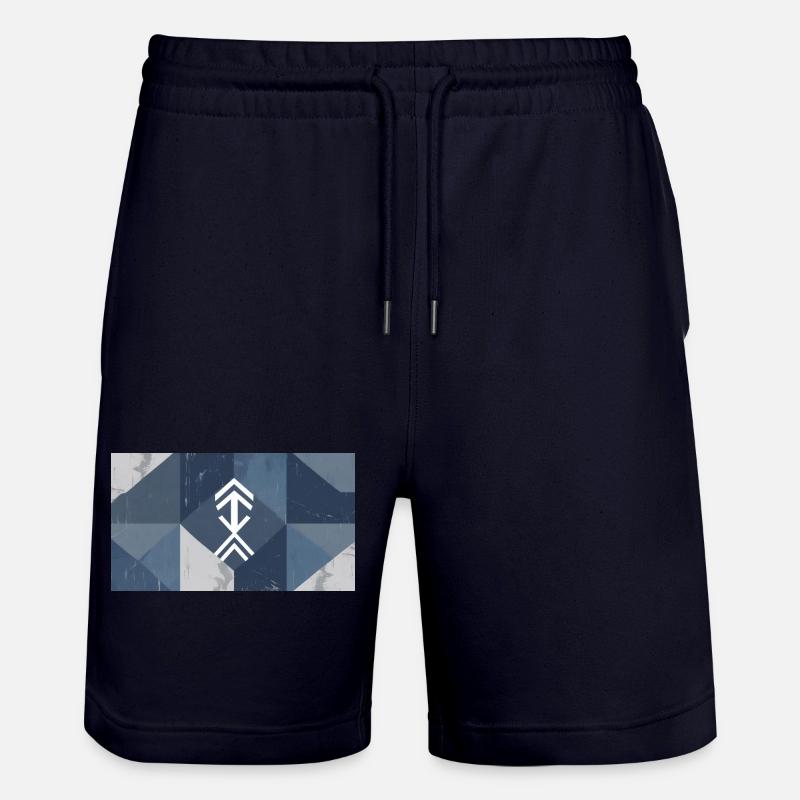 Motif d’élément bleu géométrique - Short de jogging bio TRAINER Stanley/Stella unisexe - marine foncé