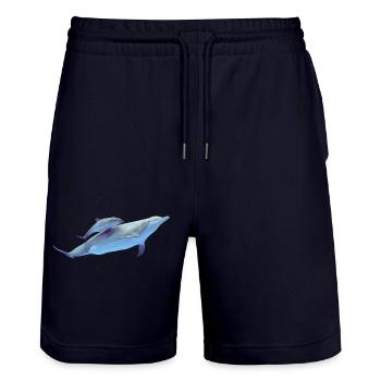 Delfin - Stanley/Stella Unisex Bio Joggingshorts Trainer  - Dark navy - Vorne - Nik (191cm) & Marisol (170cm)