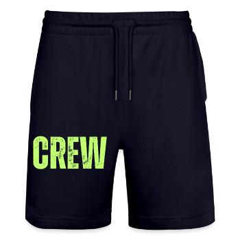 Crew Typography grün - Stanley/Stella Unisex Bio Joggingshorts Trainer  - Dark navy - Vorne - Nik (191cm) & Marisol (170cm)