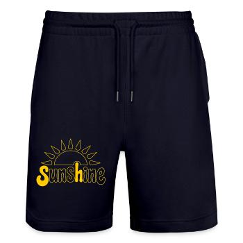 Sonnenaufgang mit Optimismus Motiv - Stanley/Stella Unisex Bio Joggingshorts Trainer  - Dark navy - Vorne - Nik (191cm) & Marisol (170cm)
