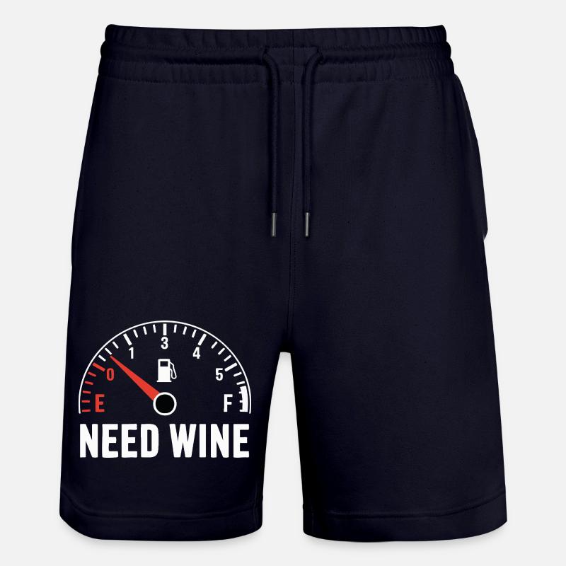 Tank empty – need wine now! - Stanley/Stella Trainer Unisex Organic Jogging Shorts - dark navy