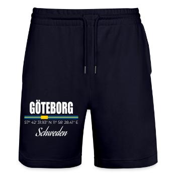 Göteborg - Stanley/Stella Unisex Bio Joggingshorts Trainer  - Dark navy - Vorne - Nik (191cm) & Marisol (170cm)
