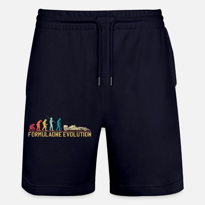 Formulaone Evolution Illustration - Stanley/Stella Trainer Unisex Organic Jogging Shorts - dark navy