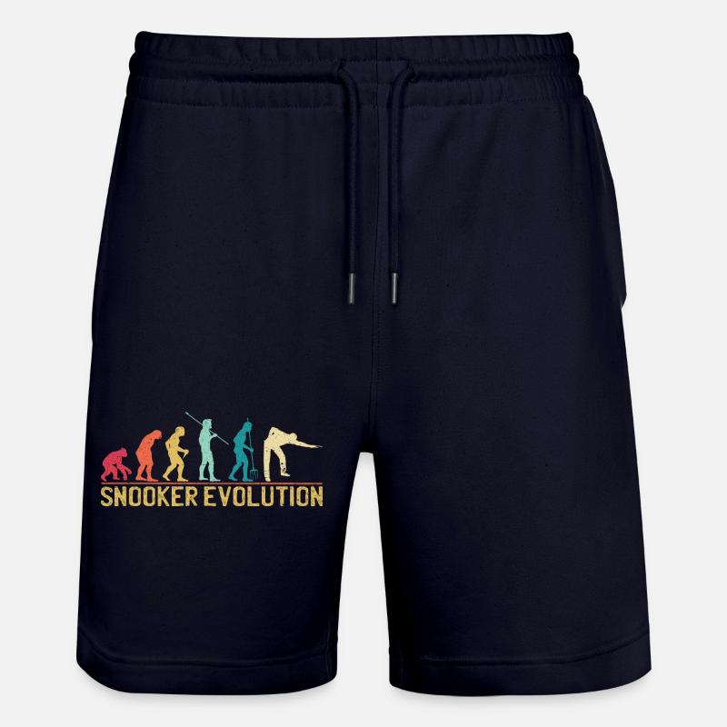 Snooker Evolution Silhouette Design - Stanley/Stella Trainer Unisex Organic Jogging Shorts - dark navy