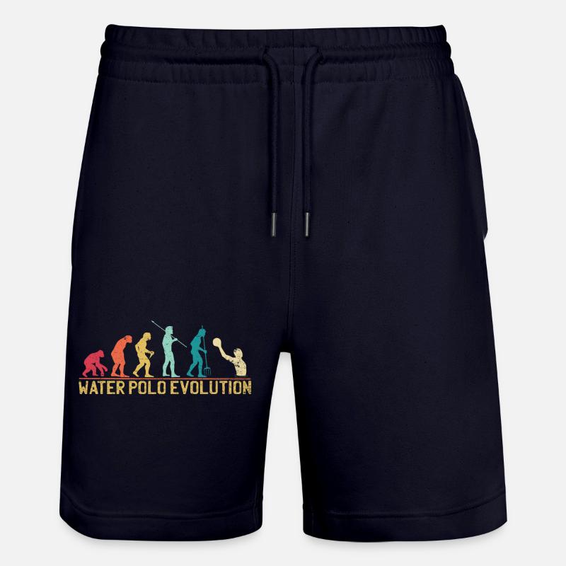 Water Polo Evolution Progression Design - Stanley/Stella Trainer Unisex Organic Jogging Shorts - dark navy