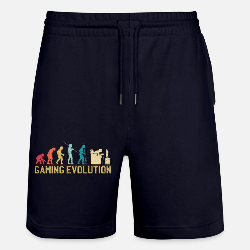 Gaming Evolution Artwork - Stanley/Stella Trainer Unisex Organic Jogging Shorts - dark navy