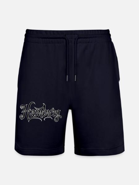 Hamburg lettering with gothic details - Stanley/Stella Trainer Unisex Organic Jogging Shorts - dark navy