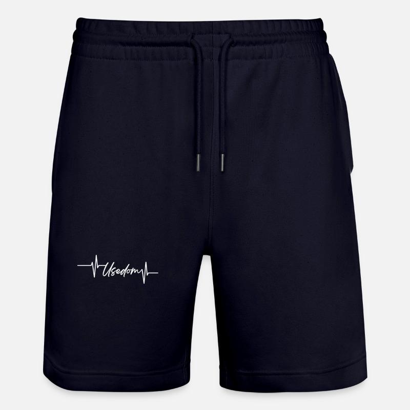 Heartbeat avec lettrage Usedom - Short de jogging bio TRAINER Stanley/Stella unisexe - marine foncé