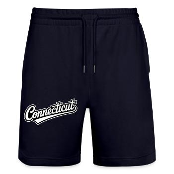 Connecticut - Souvenir USA State Design - Stanley/Stella Trainer Unisex Organic Jogging Shorts - dark navy - Front - Nik (191cm) & Marisol (170cm)