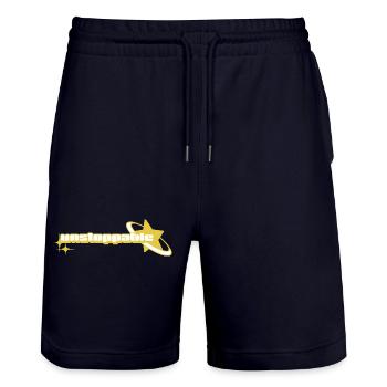 Design Astronaute Étoilé _ Yellow - Short de jogging bio TRAINER Stanley/Stella unisexe - marine foncé - Devant - Nik (191cm) & Marisol (170cm)