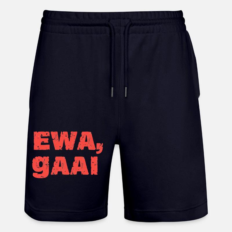 Ewa, Eichelhäher. Antwerpener Sprichwörter - Stanley/Stella Unisex Bio Joggingshorts Trainer  - Dark navy