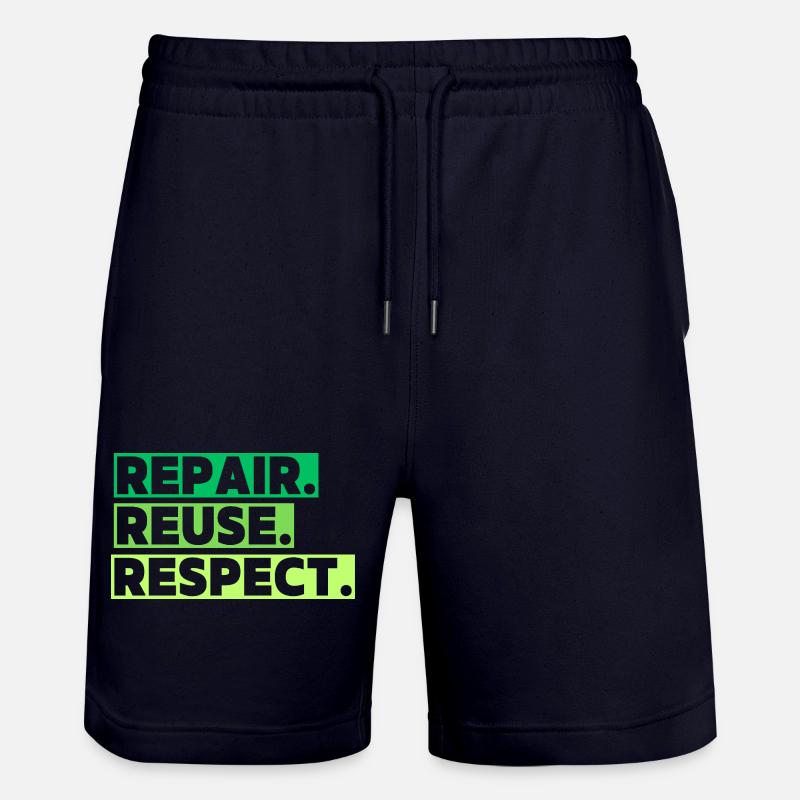 Ein ökologisches Thema mit einer Botschaft - Stanley/Stella Unisex Bio Joggingshorts Trainer  - Dark navy