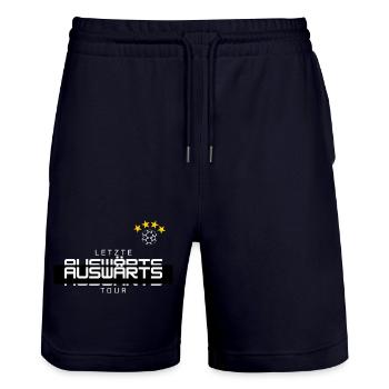 Auswärts Tour - Stanley/Stella Unisex Bio Joggingshorts Trainer  - Dark navy - Vorne - Nik (191cm) & Marisol (170cm)