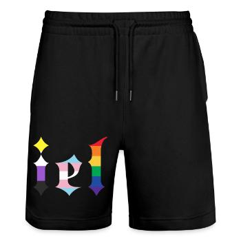 Iel gothique - Short de jogging bio TRAINER Stanley/Stella unisexe - noir - Devant - Nik (191cm) & Marisol (170cm)