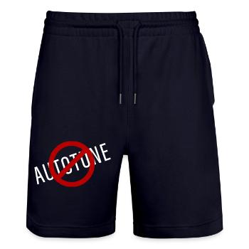 No Autotune - Stanley/Stella Trainer Unisex Organic Jogging Shorts - dark navy - Front - Nik (191cm) & Marisol (170cm)