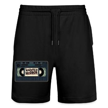 Haunted Horror Cassette Retro - Stanley/Stella Trainer Unisex Organic Jogging Shorts - black - Front - Nik (191cm) & Marisol (170cm)