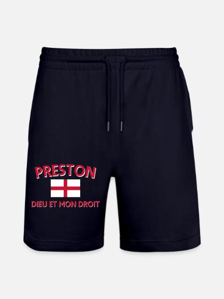 Écusson Preston Angleterre avec devise - Short de jogging bio TRAINER Stanley/Stella unisexe - marine foncé