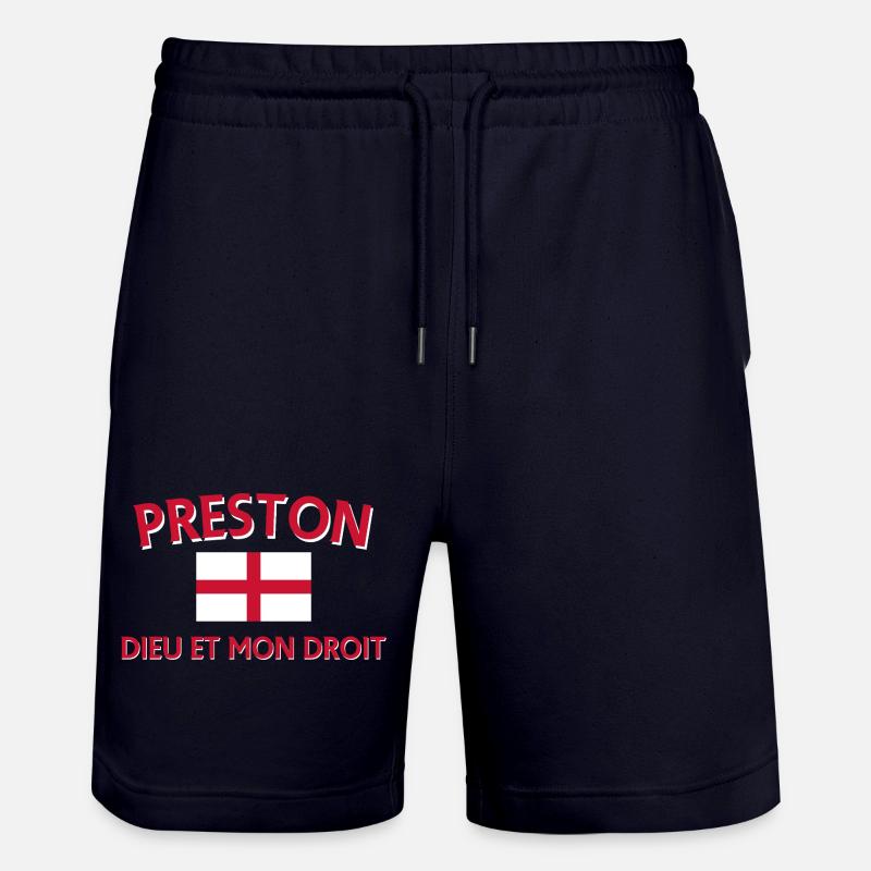 Écusson Preston Angleterre avec devise - Short de jogging bio TRAINER Stanley/Stella unisexe - marine foncé