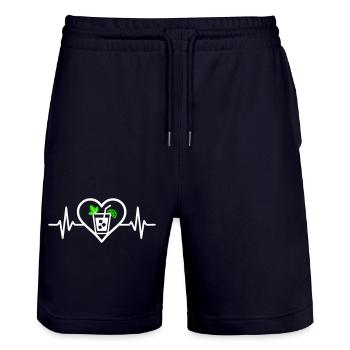 Mojito Herz Aperitif Cocktail - Stanley/Stella Unisex Bio Joggingshorts Trainer  - Dark navy - Vorne - Nik (191cm) & Marisol (170cm)